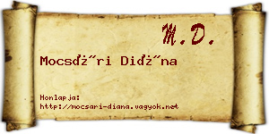 Mocsári Diána névjegykártya