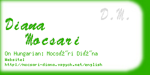 diana mocsari business card